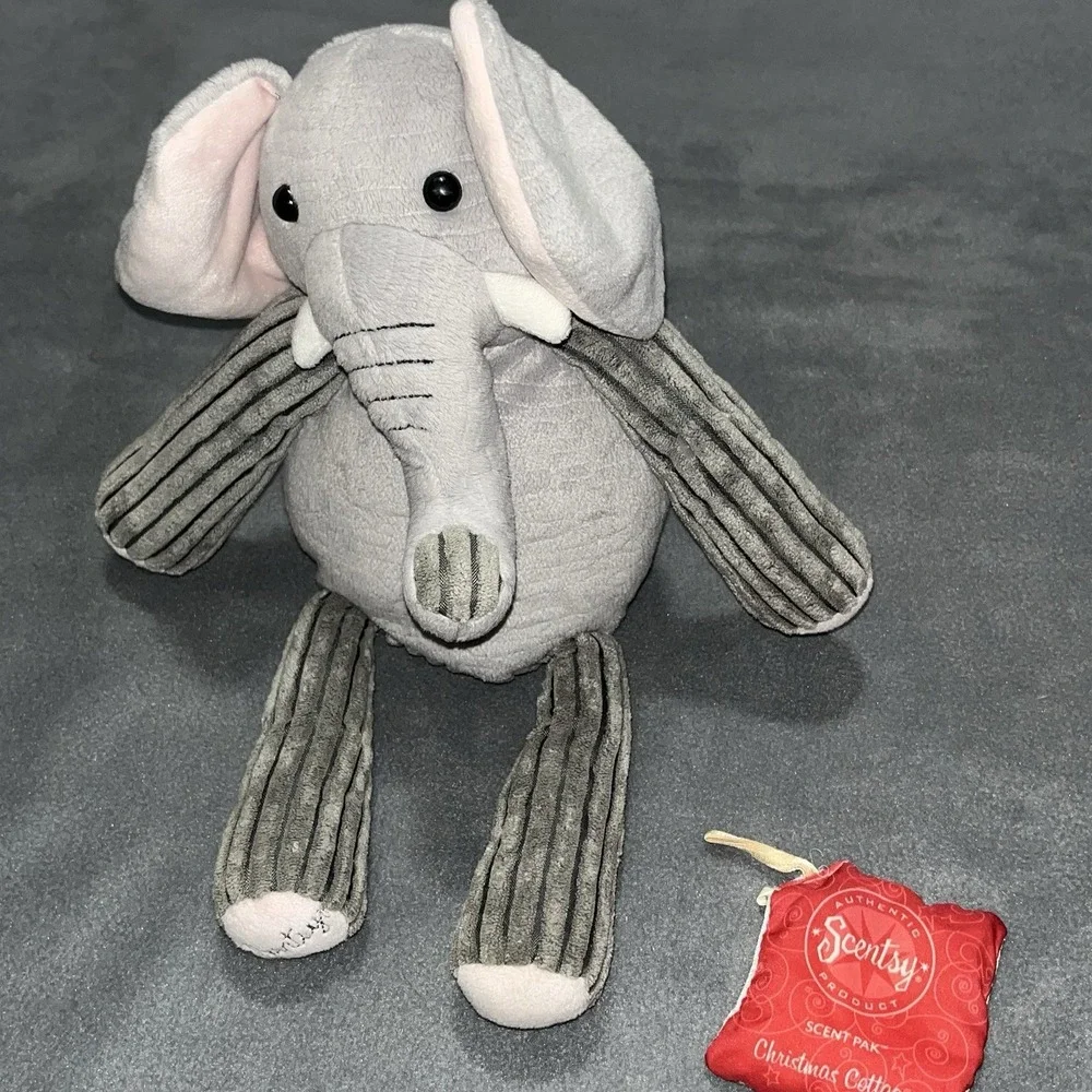 Scentsy Buddy Elephant Stuffed Animal Plush Corduroy Sensory With‎ Scent Pack